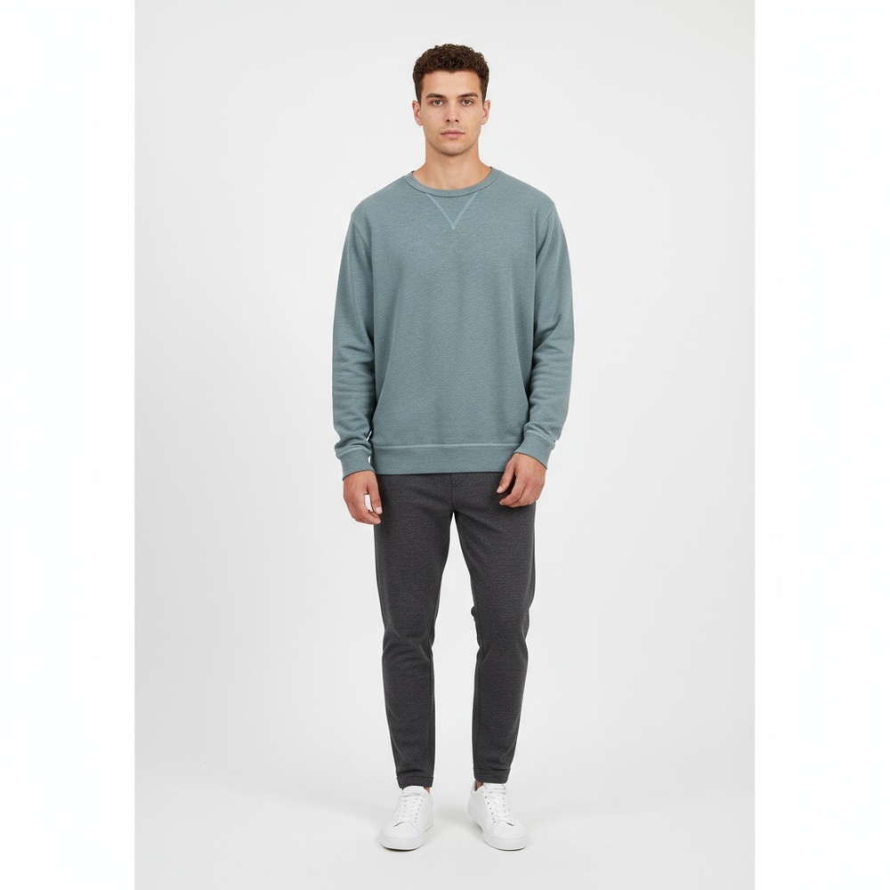 GOODLIFE Unisex Sweatshirt XXLarge Teal‎ Grey Slouchy Relaxed Lightweight Terry